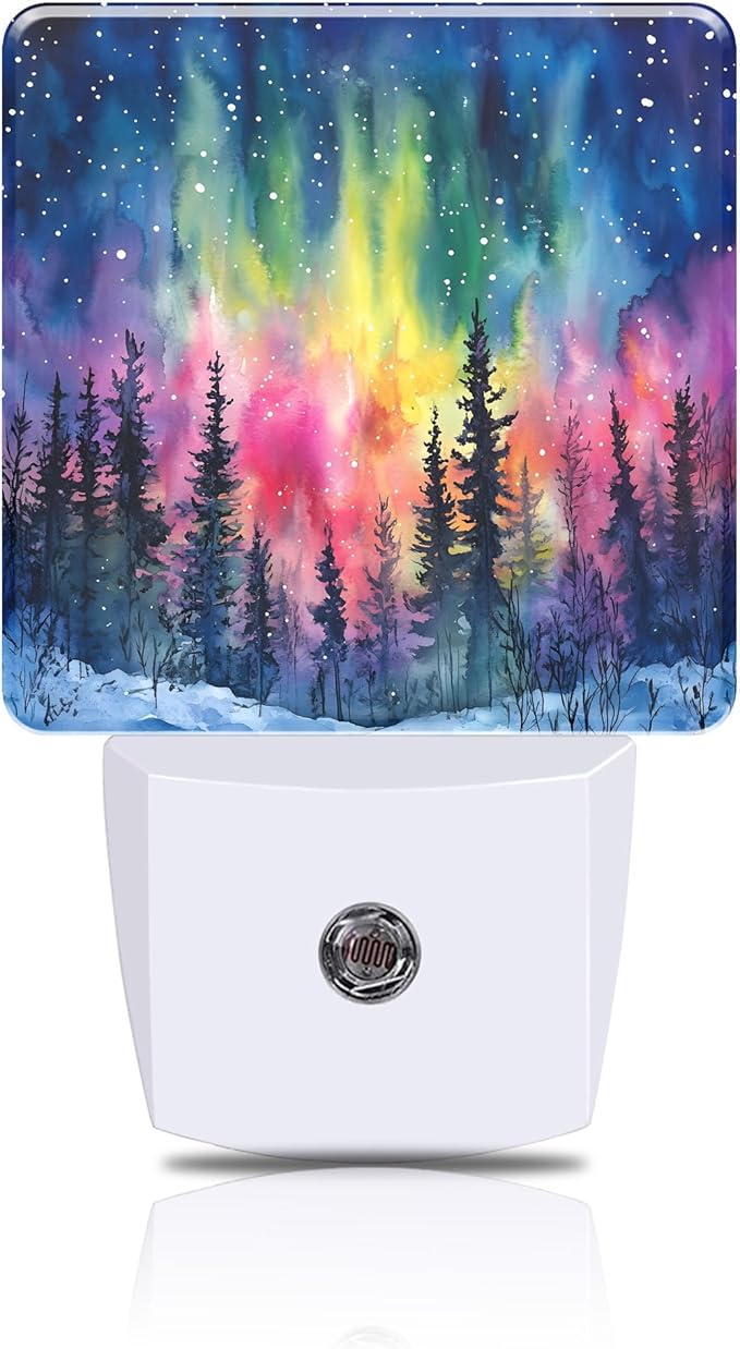 Winter Forest Night Light Northern Lights Night Lights Plug into Wall Smart by FOISIIAEA