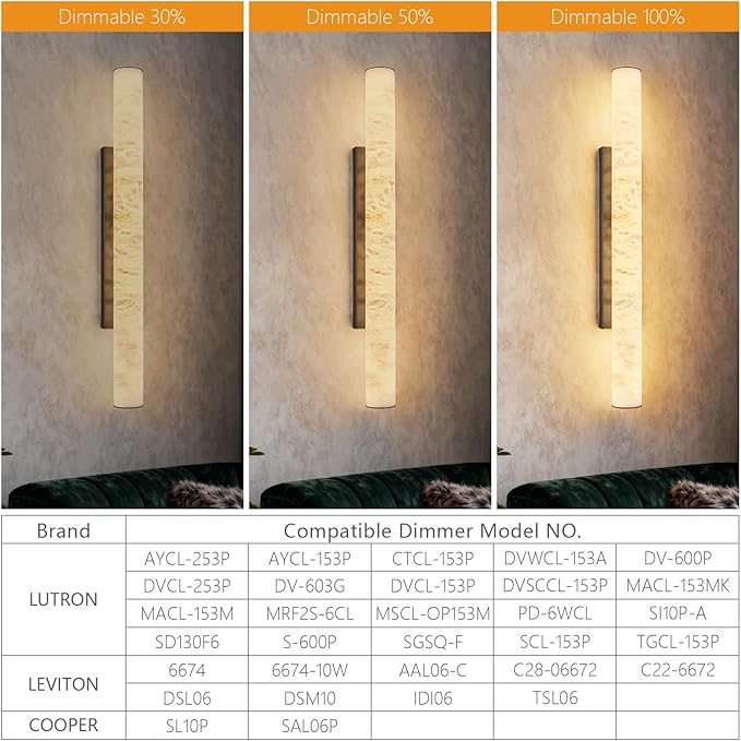 LMQNINE Natural Alabaster Wall Sconces Set of Two Spanish Marble Wall Light - Image 9