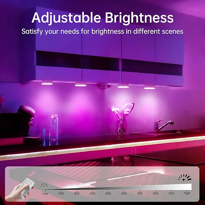 Homelist NL4 Sensor Lights Indoor, 6 Pack RGB Rechargeable Puck Light - Image 5