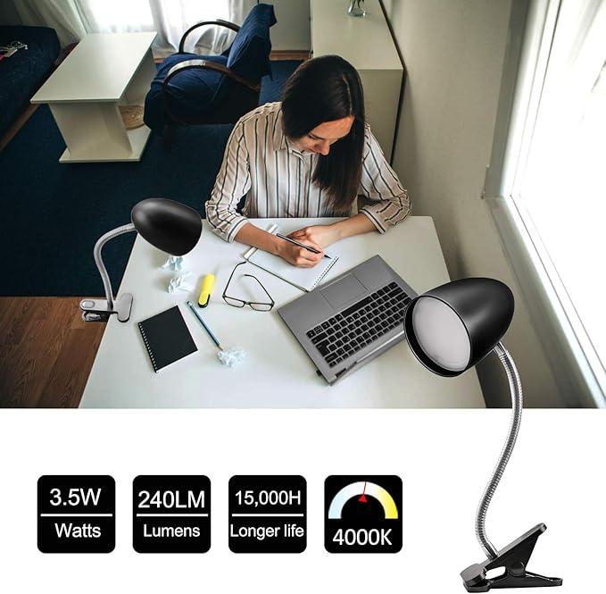 Clip on Light for Bed, Non-Dimmable Clip on Reading Light for Bed, 4000K Cool - Image 8