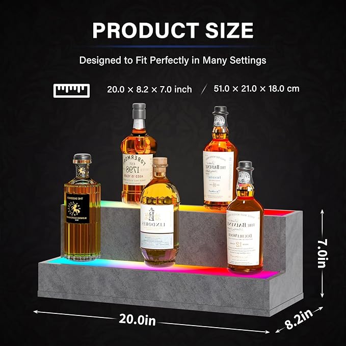 LED Lighted Bar Shelves, 20 Inch Bar Display Shelf, Liquor Bottle Display Shelf - Image 2