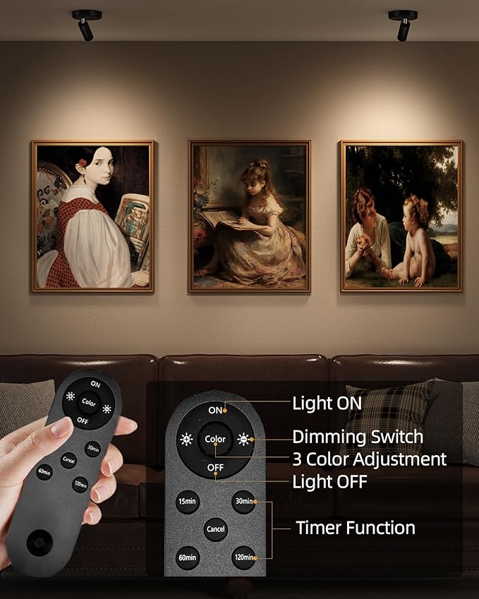 EZVALO Wireless LED Spotlights Indoor, 5500mAh Rechargeable Battery Powered - Image 4