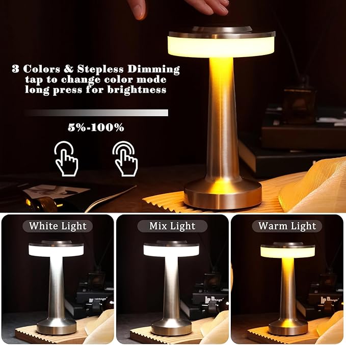 Riakrum 2 Pcs LED Portable Cordless Table Lamp - Image 4