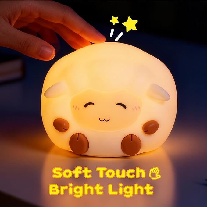Rechargeable Sheep Night Light, Touch-Controlled Silicone Lamp, Anime Lamp - Image 4