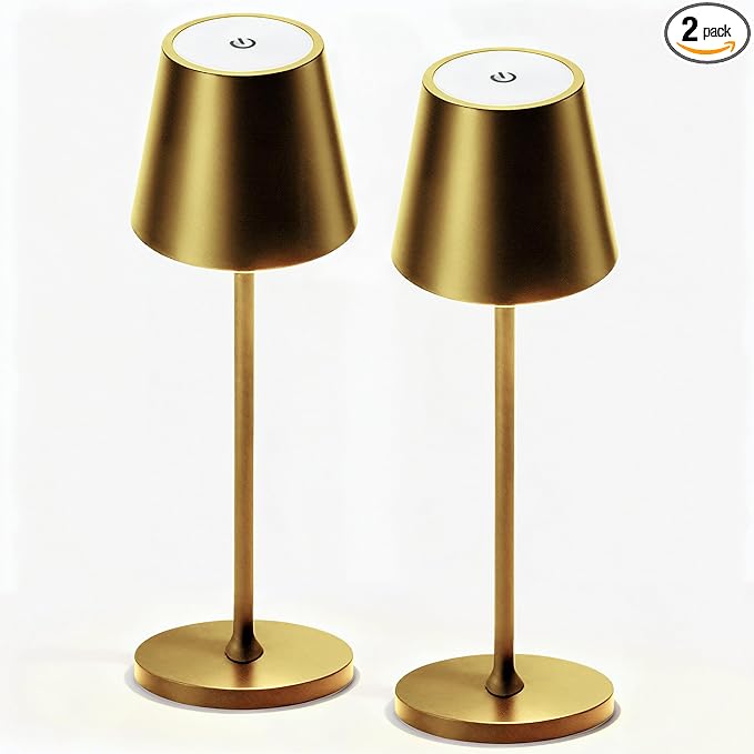2 Pack Cordless Table Lamp, Portable LED Desk Lamp, 5200mAh Battery Operated by Tablelamps