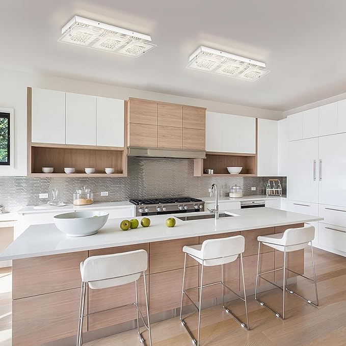 Crystal Flush Mount Ceiling Light Long Kitchen Lighting Fixtures Ceiling - Image 3