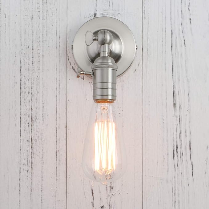 PERMO Vintage Industrial Pole Wall Mount Mini Single Sconce Metal Wall Sconces - Image 5