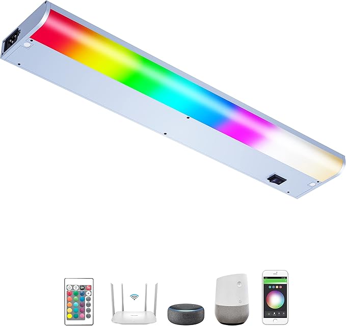 Smart Under Cabinet Lights Hardwired White and Color Changing Dimmable by LAMPAOUS