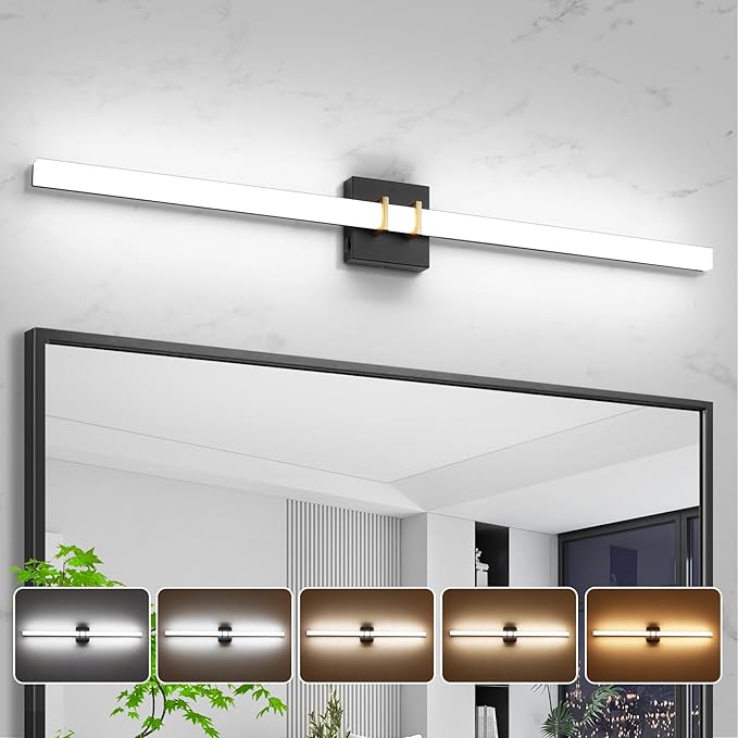 Modern Black and Brass Vanity Light Bar 40 Inch, 30W 5CCT Dimmable Bathroom - Image 8