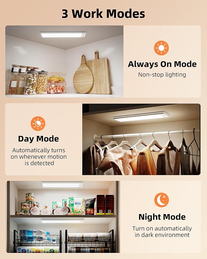 EZVALO 200LM Super Bright Under Cabinet Lighting Wireless, 5000mAh Rechargeable - Image 6