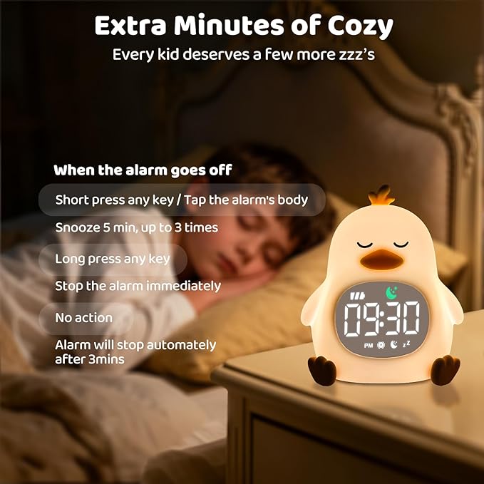 Sleepy Duck Alarm Clock with Night Light - Image 8