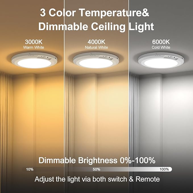 2 Pack Rechargeable Ceiling Light - Image 3