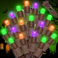 LAMPHOME Orange Purple Green Halloween Lights- 21.6FT 100LED Christmas Lights by ULL