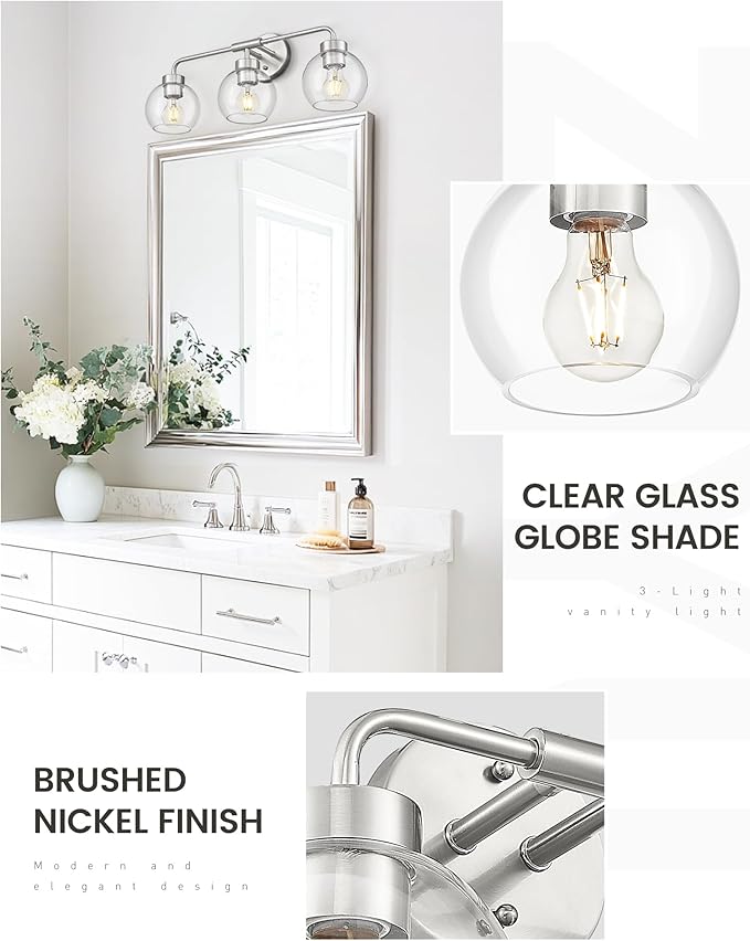 zeyu 23 Inch Bathroom Wall Light Fixtures, 3-Light Vanity Lighting Fixture - Image 2