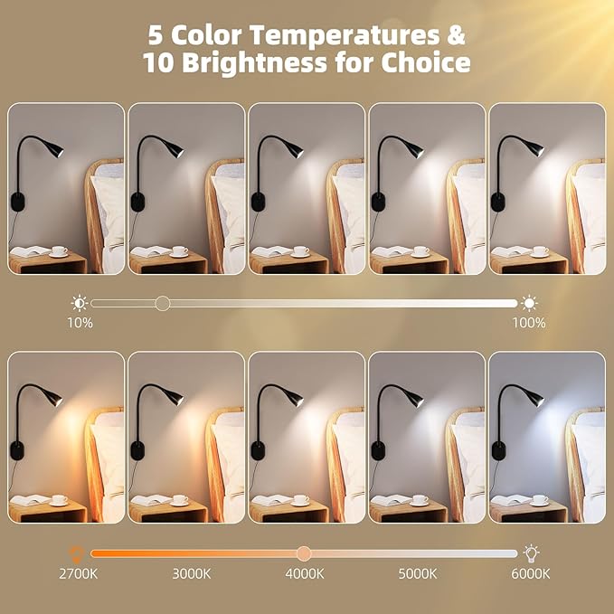 Wall-Mounted LED Bedside Reading Light - Image 4