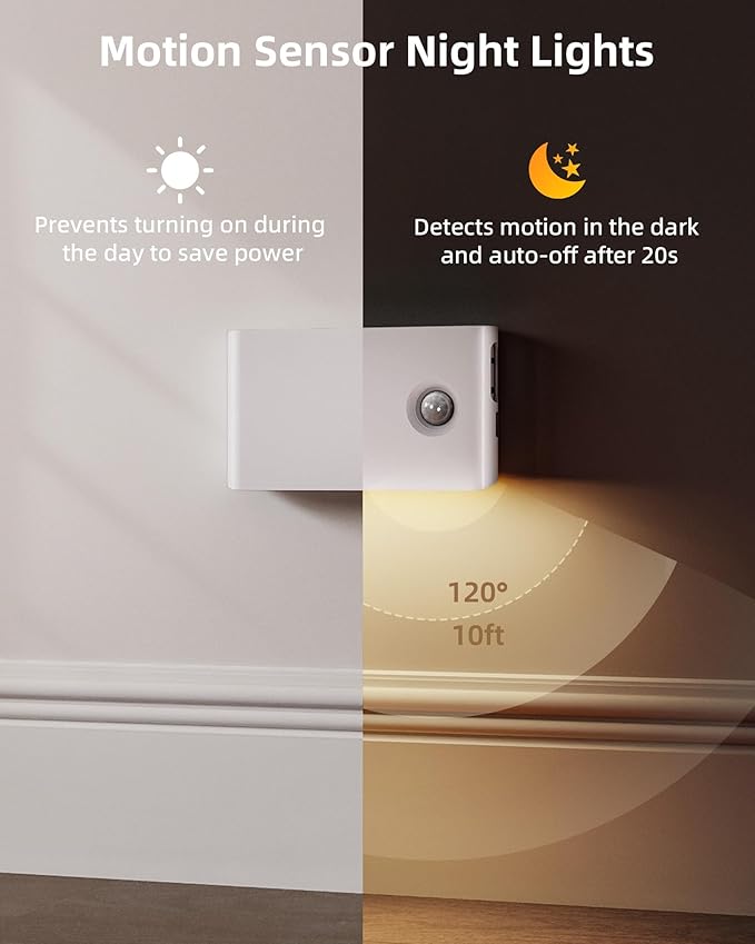 EZVALO 3 Pack Motion Sensor Night Lights, Sync LED Stair Lights Indoor - Image 2