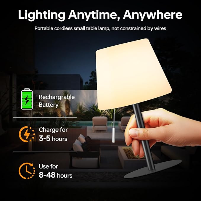 Solar Table Lamp for Outside Patio Solar Lamp Outdoor Lamp Waterproof - Image 4