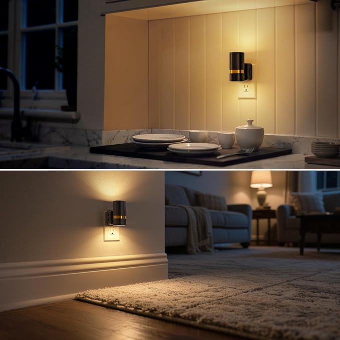 DORESshop LED Night Lights Plug into Wall, 2 Pack, Slide Brightness Adjustable - Image 5