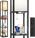 OUTON Floor Lamp with Shelves, Dimmable Shelf Floor Lamp with Remote, 1USB & 1 by OUTON