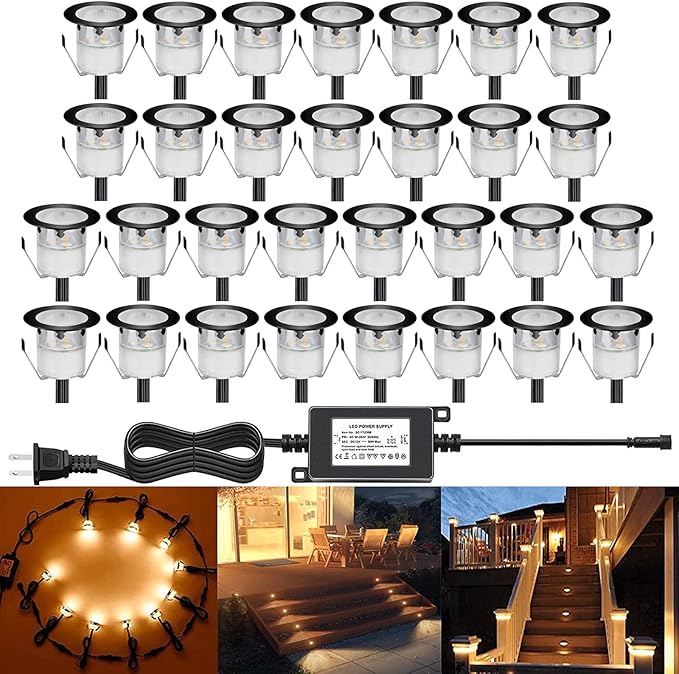 Low Voltage LED Deck Light Kit Stainless Steel Waterproof Recessed Wood Decking by QACALEDOutdoorRecessedDeckLightingKits