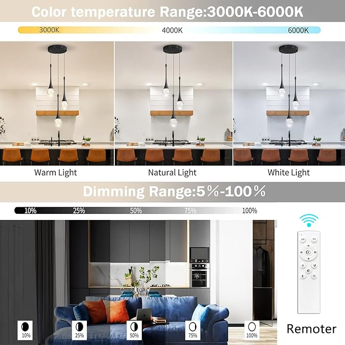 cenzoz 3-Lights Modern Pendant Lights - Image 8