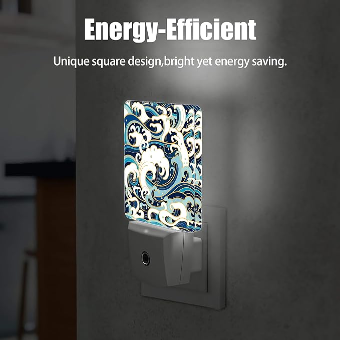 Vintage Sea Waves Dusk to Dawn Night Light, Auto Sensor Lamp Home Indoor - Image 5
