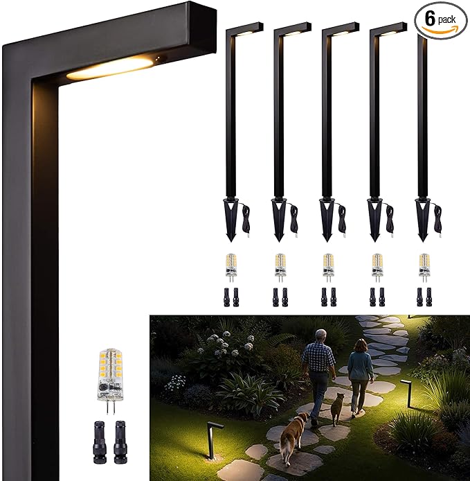 Gardenreet Brass Black Low Voltage Pathway Lights, Waterproof Outdoor Landscape by Gardenreet