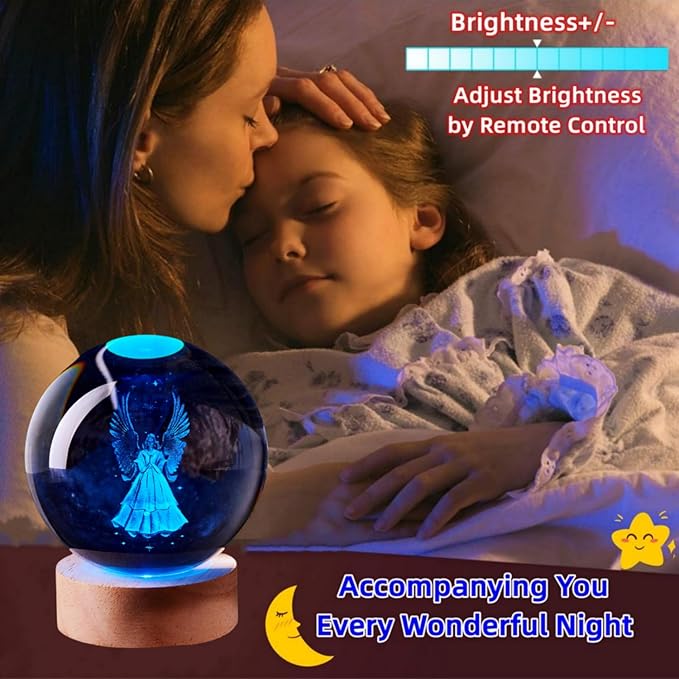 Large Angel Crystal Ball Night Light - Image 3