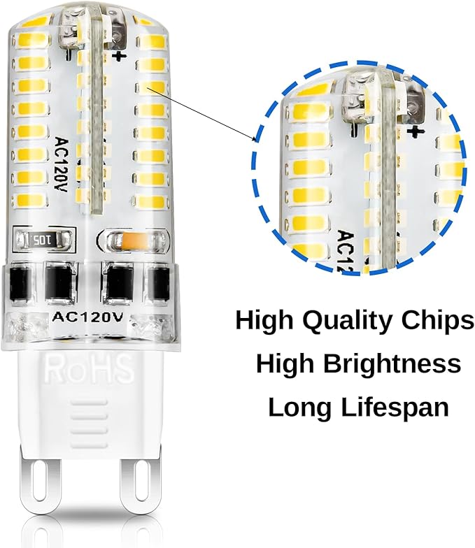 YGS-Tech G9 LED Bulb Dimmable, G9 Light Bulb, 4000K Natural White, G9 Base Bulb - Image 4