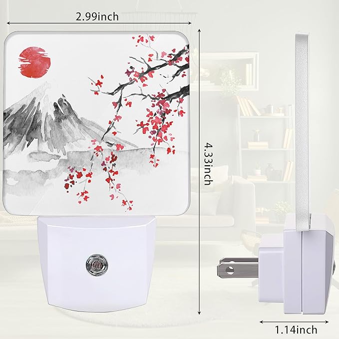 Japanese Mount Fuji Cherry Blossoms Night Light, Japanese Night Light Plug into - Image 2