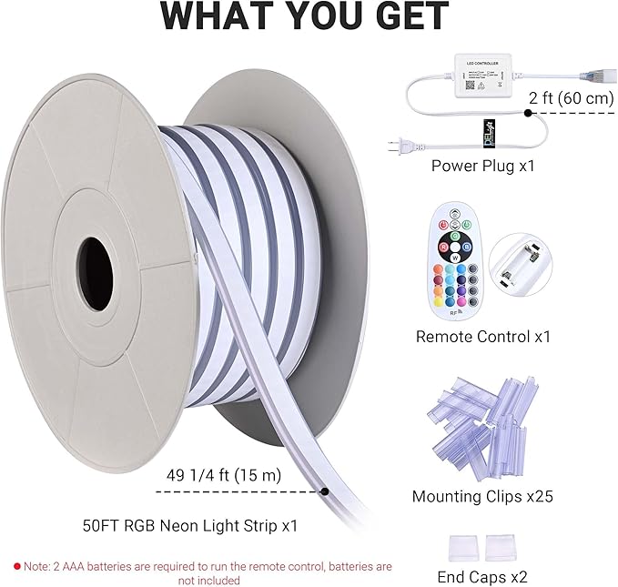 DELight 50FT RGB Neon Rope Lights - Image 2