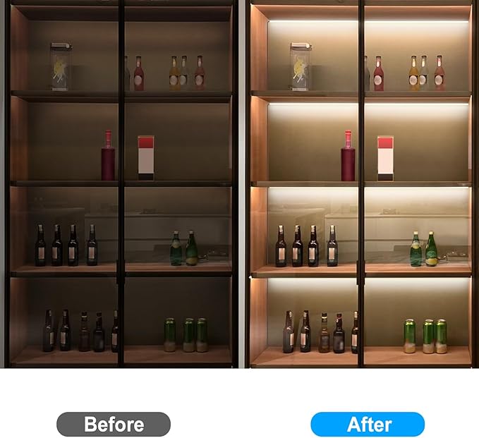 JUSJUBR LED Lights for Shelves, Display Case, Wardrobe and Closet, Under - Image 5