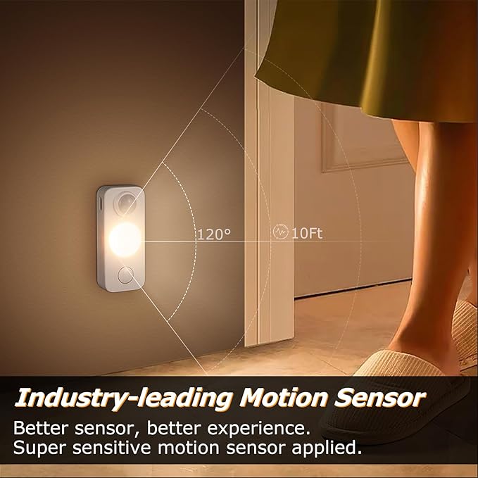 LED Motion Sensor Puck Lights, Rechargeable Cabinet Lights, Stick on Wireless - Image 2
