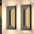 3-Tier 15.7 in Outdoor Light Fixture Black Exterior Wall Light LED Modern Wall by ZSMAIKU