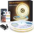 100FT COB LED Strip Lights DC 24V Dimmable 3000K Warm White Flexible LED Tape by Yeewhale