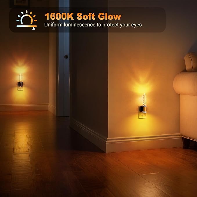JandCase Night Light, Flameless Candle Night Lights Plug into Wall 2 Pack - Image 4