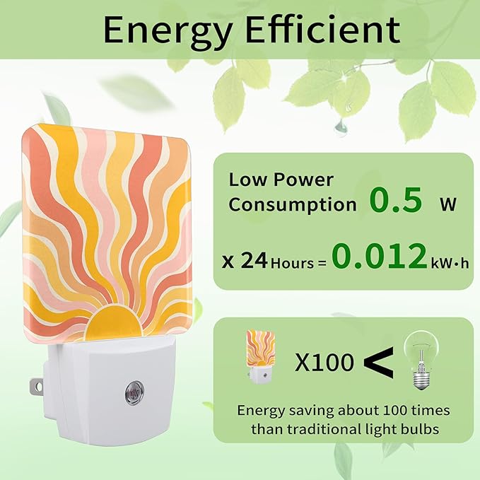 Groovy Boho Sun Night Light, Night Light Plug into Wall - Image 3