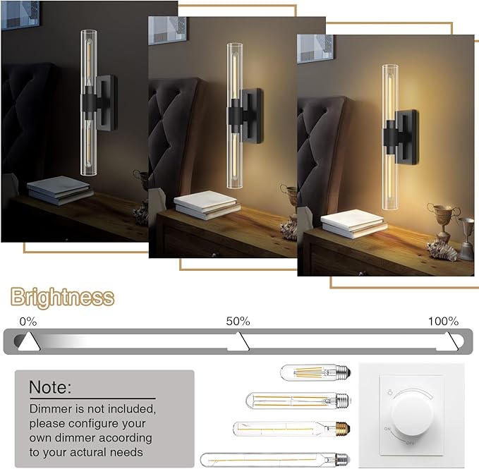 YUYI Black Wall Sconce, 22.8'' Wall Light - Image 6