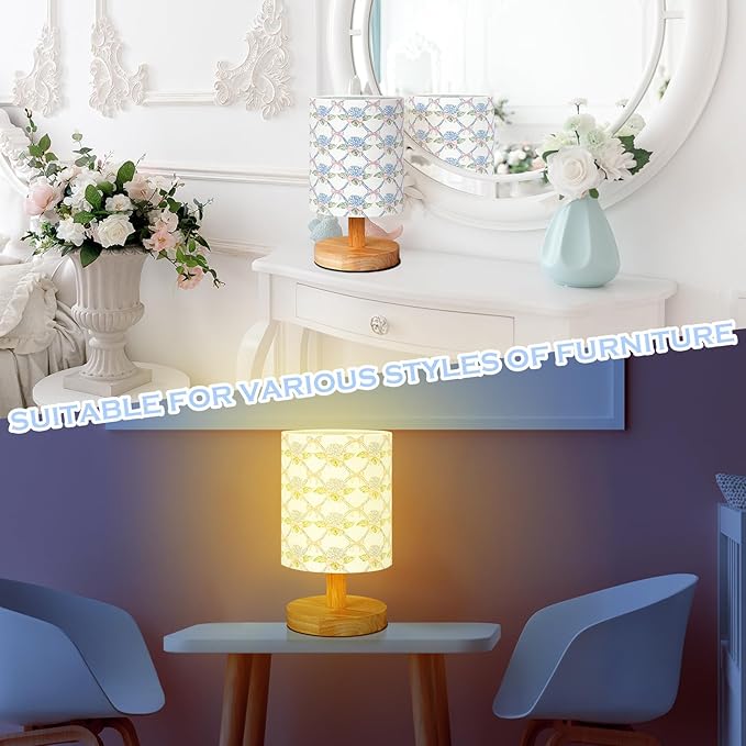 VIHOSE Blue Hydrangea Kids Table Lamp - Image 6