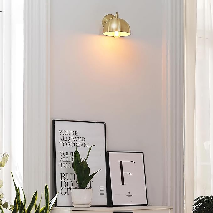 GLOBE Electric 65000048 1-Light Wall Sconce, Brushed Brass, Wall Lights - Image 3