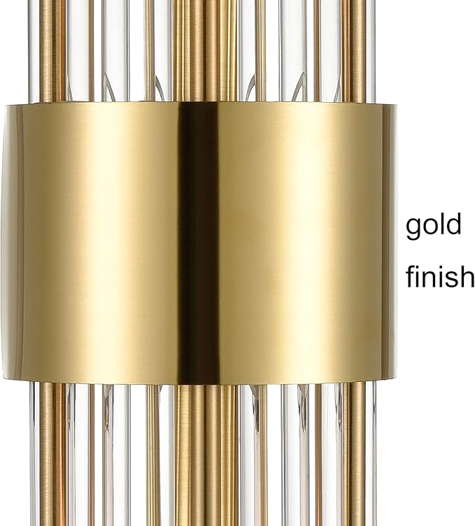 2-Light Modern Brushed Titanium Gold Wall Sconce - Image 8