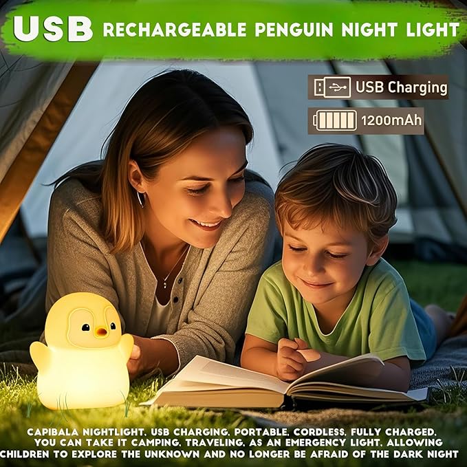 DREAMING MY DREAM Cute Penguin Night Light, LED Squishy Novelty Penguin Lamp - Image 5