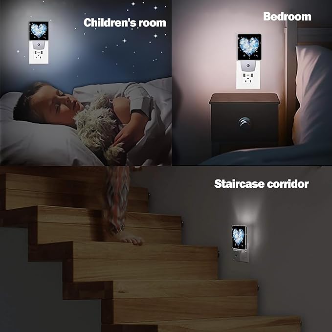Winter Art Hearts Dusk to Dawn Night Light, Auto Sensor Lamp Home Indoor - Image 7