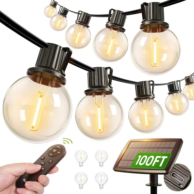 addlon 100FT Solar String Lights Outdoor by addlon