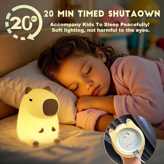 DREAMING MY DREAM Cute Capybara lamp, Squishy Capybara Night Light LED - Image 2