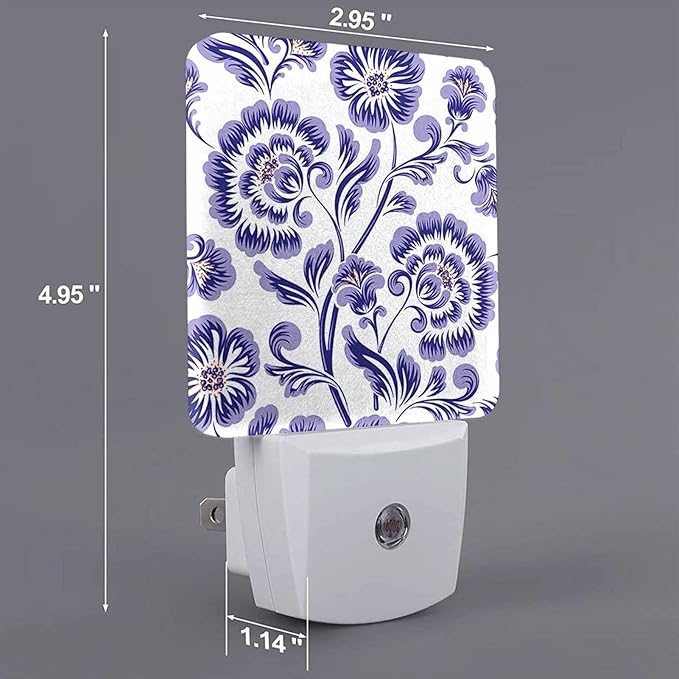 LED Night Light, Beautiful Purple Flower Pattern LED Night Light Plug into Wall - Image 7