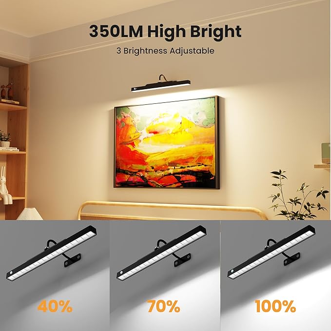 Picture Light for Wall Art Motion Sensor – 16'' Wireless and Dimmable Gallery - Image 5