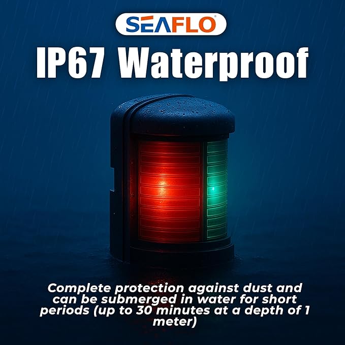 SEAFLO 11 Series Mini Sized LED Bi-Color Red/Green Navigation Light – 12V - Image 6