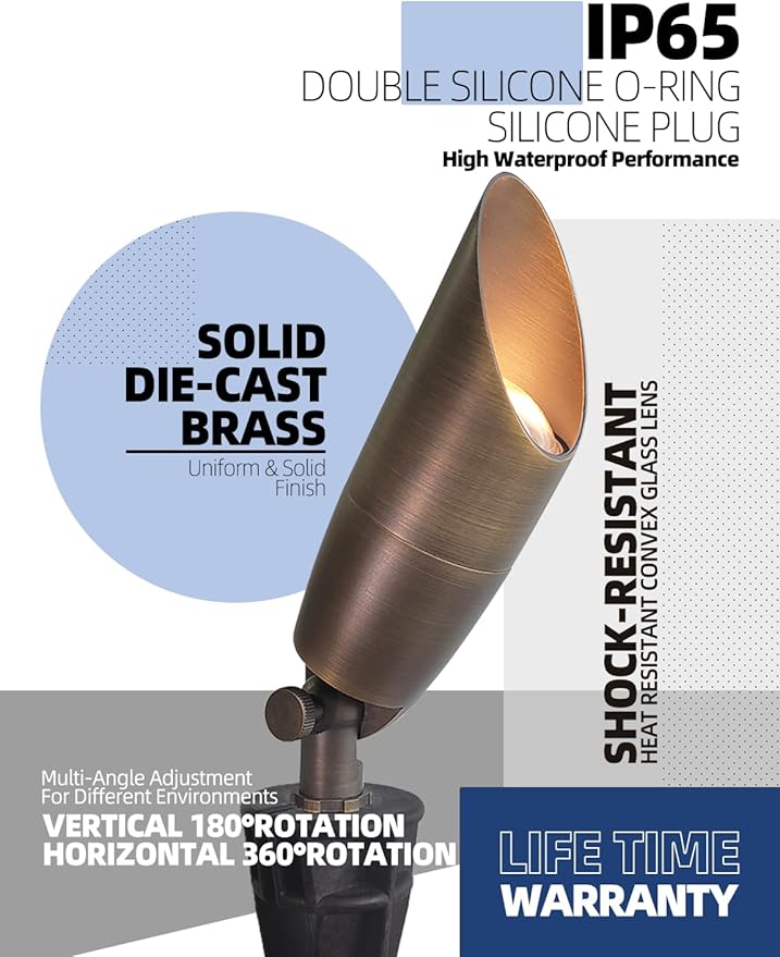 MALORY Solid Brass Landscape Spotlight 10-Pack - Image 3