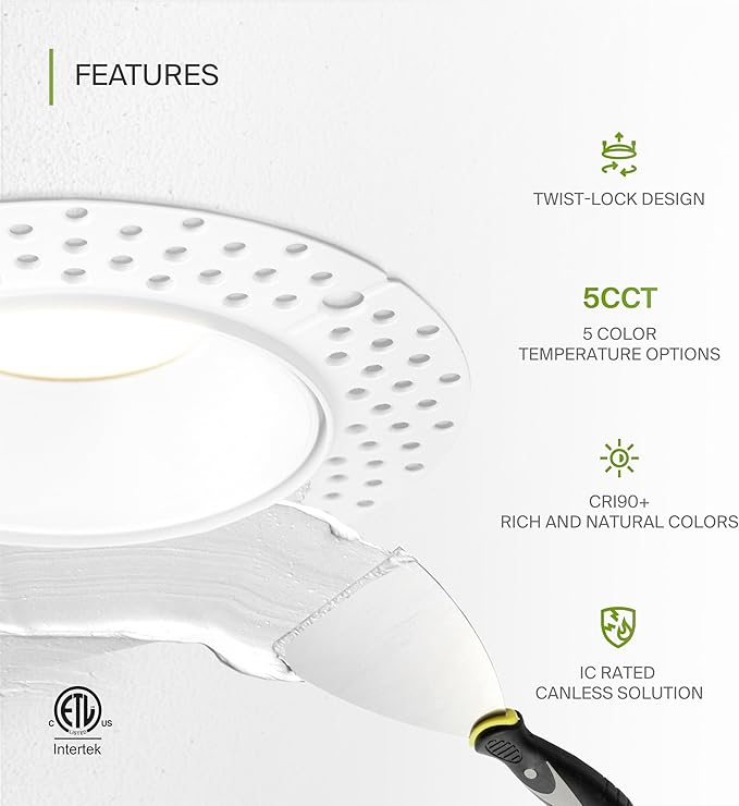 ASD Trimless 3 Inch LED Recessed Light, 15W 120V Triac Round Commercial - Image 3